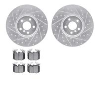 7502-31136 Drilled/Slotted Brake Rotors w/5000 Advanced Brake Pads Kit [Silver], Fits Select Multiple Makes/Models, Position: Fr
