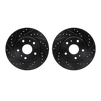 8002-01009 Drilled/Slotted Brake Rotors [Black], 2007-2019 Suzuki, Position: Front