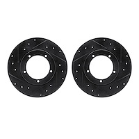 8002-02001 Drilled/Slotted Brake Rotors [Black], 1965-1976 Porsche, Position: Front