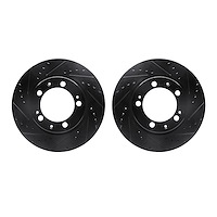 8002-02010 Drilled/Slotted Brake Rotors [Black], 1986-1991 Porsche, Position: Front