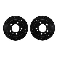 8002-03044 Drilled/Slotted Brake Rotors [Black], 2009-2016 Kia/Hyundai/Genesis, Position: Rear