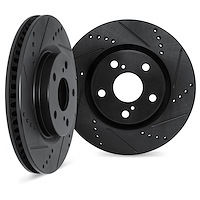 8002-03065 Drilled/Slotted Brake Rotors [Black], Fits Select Kia/Hyundai/Genesis, Position: Front