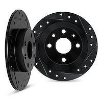 8002-14000 Drilled/Slotted Brake Rotors [Black], 1961-1976 Multiple Makes/Models, Position: Front