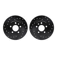 8002-16005 Drilled/Slotted Brake Rotors [Black], 1991-1995 Alfa Romeo, Position: Rear