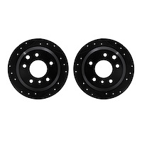 8002-20032 Drilled/Slotted Brake Rotors [Black], 1986-1989 Jaguar, Position: Rear