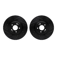 8002-21001 Drilled/Slotted Brake Rotors [Black], Fits Select Kia/Hyundai/Genesis, Position: Front