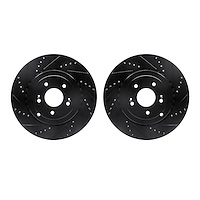 8002-21025 Drilled/Slotted Brake Rotors [Black], Fits Select Kia/Hyundai/Genesis, Position: Rear