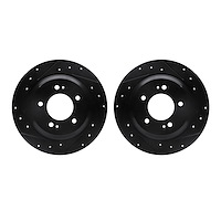 8002-21027 Drilled/Slotted Brake Rotors [Black], Fits Select Kia/Hyundai/Genesis, Position: Rear