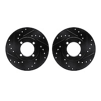 8002-22000 Drilled/Slotted Brake Rotors [Black], 1974-1979 Multiple Makes/Models, Position: Front