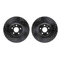 8002-27054 Drilled/Slotted Brake Rotors [Black], Fits Select Multiple Makes/Models, Position: Rear