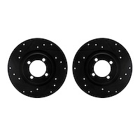 8002-31003 Drilled/Slotted Brake Rotors [Black], 1967-1976 BMW, Position: Front