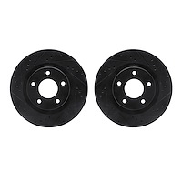 8002-39000 Drilled/Slotted Brake Rotors [Black], Fits Select Multiple Makes/Models, Position: Front