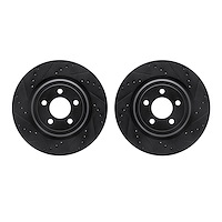 8002-39030 Drilled/Slotted Brake Rotors [Black], Fits Select Mopar, Position: Rear