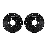 8002-40012 Drilled/Slotted Brake Rotors [Black], 1991-2002 Mopar, Position: Front