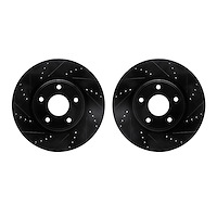 8002-40014 Drilled/Slotted Brake Rotors [Black], Fits Select Multiple Makes/Models, Position: Front