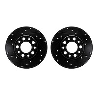 8002-42029 Drilled/Slotted Brake Rotors [Black], Fits Select Mopar, Position: Rear