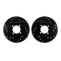 8002-43000 Drilled/Slotted Brake Rotors [Black], 1974-1987 Multiple Makes/Models, Position: Front