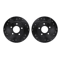 8002-45024 Drilled/Slotted Brake Rotors [Black], 1994-1999 GM, Position: Rear