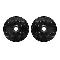8002-47000 Drilled/Slotted Brake Rotors [Black], 1967-1974 GM, Position: Front