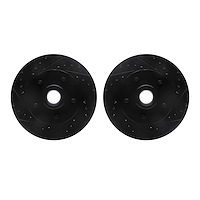 8002-47002 Drilled/Slotted Brake Rotors [Black], 1969-1996 GM, Position: Front