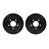8002-47011 Drilled/Slotted Brake Rotors [Black], 1988-1996 GM, Position: Front