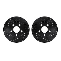 8002-47015 Drilled/Slotted Brake Rotors [Black], 1985-1991 GM, Position: Front