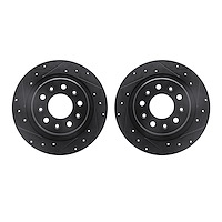 8002-47050 Drilled/Slotted Brake Rotors [Black], Fits Select GM, Position: Rear