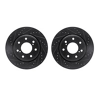8002-54093 Drilled/Slotted Brake Rotors [Black], 2010-2014 Ford/Lincoln/Mercury/Mazda, Position: Front