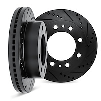 8002-54191 Drilled/Slotted Brake Rotors [Black], Fits Select Ford/Lincoln/Mercury/Mazda, Position: Rear