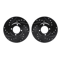 8002-56002 Drilled/Slotted Brake Rotors [Black], 1963-1986 Multiple Makes/Models, Position: Front