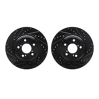 8002-59013 Drilled/Slotted Brake Rotors [Black], Fits Select Acura/Honda, Position: Front