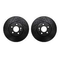 8002-63024 Drilled/Slotted Brake Rotors [Black], Fits Select Mercedes-Benz, Position: Front