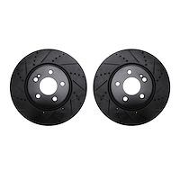 8002-63103 Drilled/Slotted Brake Rotors [Black], Fits Select Mercedes-Benz, Position: Rear