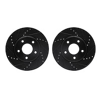 8002-67000 Drilled/Slotted Brake Rotors [Black], Fits Select Multiple Makes/Models, Position: Front