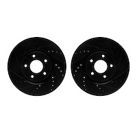 8002-67053 Drilled/Slotted Brake Rotors [Black], 2007-2017 Multiple Makes/Models, Position: Front