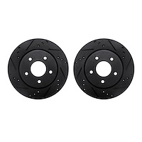 8002-67097 Drilled/Slotted Brake Rotors [Black], Fits Select Infiniti/Nissan, Position: Rear