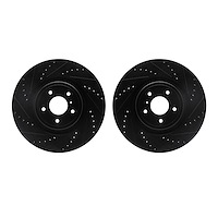 8002-68001 Drilled/Slotted Brake Rotors [Black], Fits Select Infiniti/Nissan, Position: Front