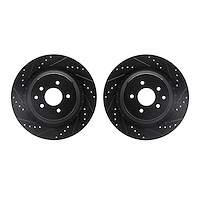 8002-68013 Drilled/Slotted Brake Rotors [Black], 2008-2020 Infiniti/Nissan, Position: Rear
