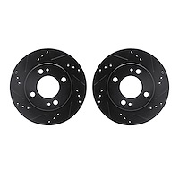 8002-72034 Drilled/Slotted Brake Rotors [Black], 2014-2015 Mitsubishi, Position: Front
