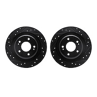 8002-72054 Drilled/Slotted Brake Rotors [Black], Fits Select Mitsubishi, Position: Rear