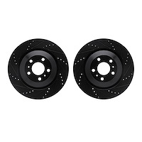 8002-73060 Drilled/Slotted Brake Rotors [Black], 2004-2018 Multiple Makes/Models, Position: Rear