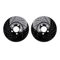 8002-74002 Drilled/Slotted Brake Rotors [Black], 1998-2018 Audi/Volkswagen, Position: Front