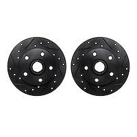 8002-74049 Drilled/Slotted Brake Rotors [Black], 1992-1998 Audi/Volkswagen, Position: Rear
