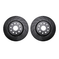 8002-75016 Drilled/Slotted Brake Rotors [Black], Fits Select Lexus/Toyota/Scion, Position: Front