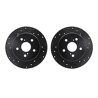 8002-75021 Drilled/Slotted Brake Rotors [Black], Fits Select Lexus/Toyota/Scion, Position: Rear