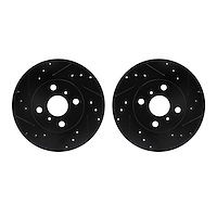 8002-76003 Drilled/Slotted Brake Rotors [Black], 1987-1992 Multiple Makes/Models, Position: Front