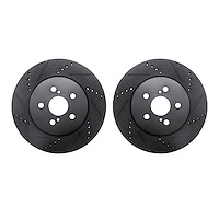 8002-76051 Drilled/Slotted Brake Rotors [Black], Fits Select Lexus/Toyota/Scion, Position: Front