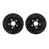 8002-76104 Drilled/Slotted Brake Rotors [Black], Fits Select Multiple Makes/Models, Position: Rear