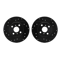 8002-76142 Drilled/Slotted Brake Rotors [Black], 1987-1989 Lexus/Toyota/Scion, Position: Rear