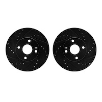 8002-80034 Drilled/Slotted Brake Rotors [Black], 1994-2002 Ford/Lincoln/Mercury/Mazda, Position: Front